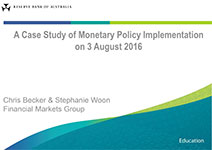Presentation slide: A Case Study of Monetary Policy Implementation
on 3 August 2016