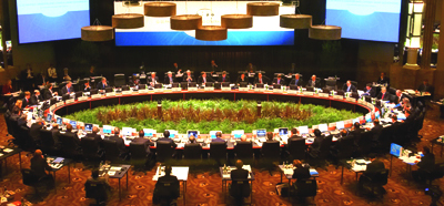 Photograph: Treasurer Peter Costello and Governor Glenn Stevens represented Australia at the G-20 meeting of finance ministers and central bank governors in Melbourne in November 2006.