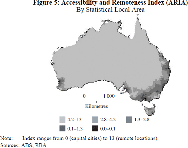 Figure 5: Accessibility and Remoteness Index (ARIA)