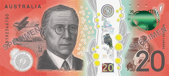 The new generation $20 banknote - serial number side.