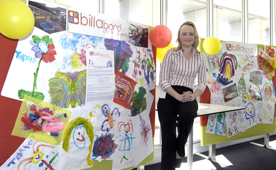 Photograph of paintings on display from children at the Billabond Children's Centre