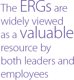 The ERGs are widely viewed as a valuable resource by both leaders and employees