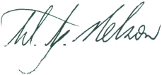 Signature of W.G. Nelson