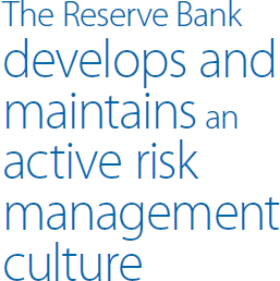 The Reserve Bank develops and maintains an active risk management culture