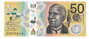 Image of second polymer series fifty dollar note