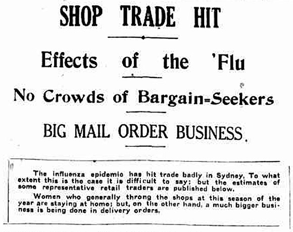 Figure 1: Newspaper clipping about the 'Effects of the Flu'