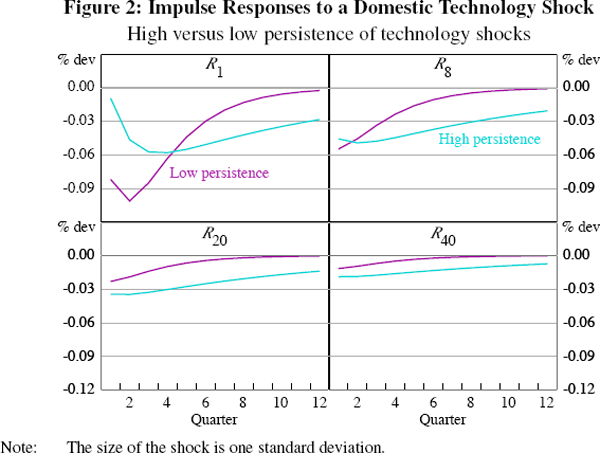 Figure 2: Impulse Responses to a Domestic Technology 
Shock