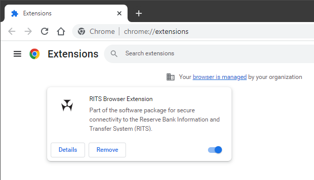 RITS Browser Extension - Check in Google Chrome